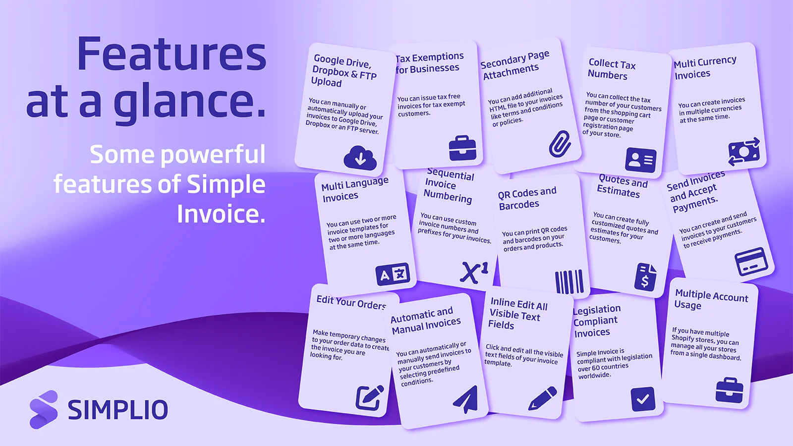 See all features of Simple Invoice at once.
